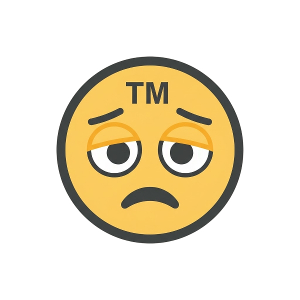 Face with rolling eyes and Trade mark