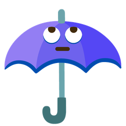 face with rolling eyes and umbrella