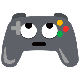 face with rolling eyes and video game