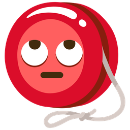 face with rolling eyes and yo-yo