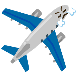 face with steam from nose and airplane