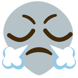 face with steam from nose and alien