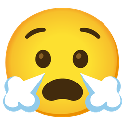 face with steam from nose and anguished face