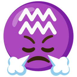 face with steam from nose and Aquarius