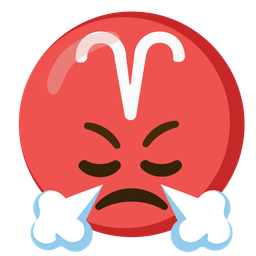 face with steam from nose and Aries