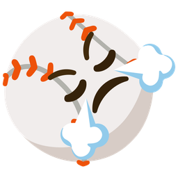 face with steam from nose and baseball