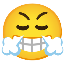 Face with steam from nose and Beaming face with smiling eyes