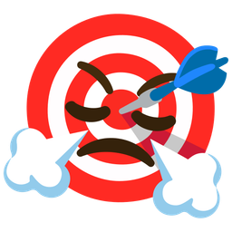 face with steam from nose and bow and arrow