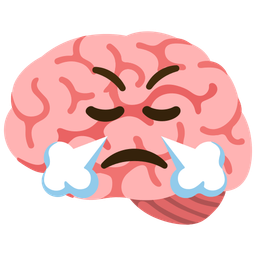 Face with steam from nose and Brain