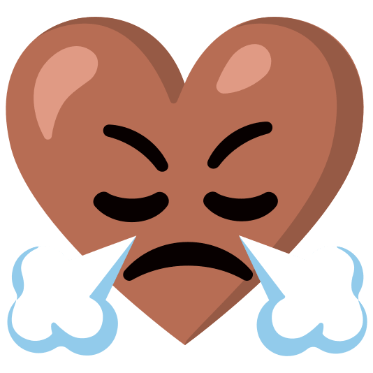 Face with steam from nose and Brown heart