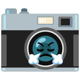 face with steam from nose and camera