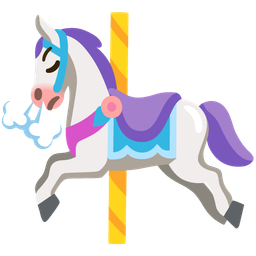 face with steam from nose and carousel horse