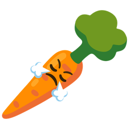 Face with steam from nose and Carrot