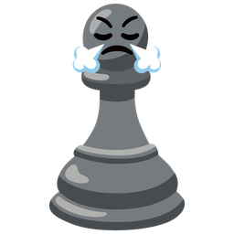 face with steam from nose and chess pawn