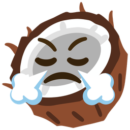 Face with steam from nose and Coconut