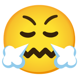 face with steam from nose and confounded face