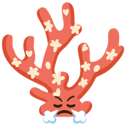 face with steam from nose and coral