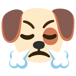 Face with steam from nose and Dog face