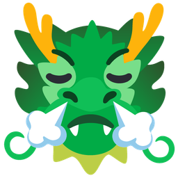 face with steam from nose and dragon