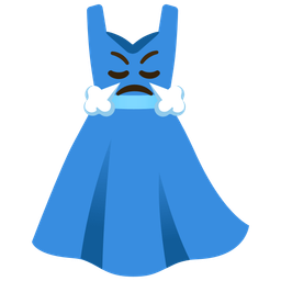 face with steam from nose and dress