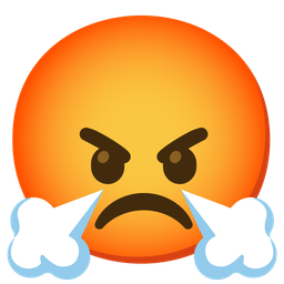 face with steam from nose and enraged face