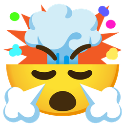 face with steam from nose and exploding head