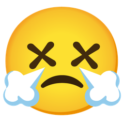 face with steam from nose and face with crossed-out eyes