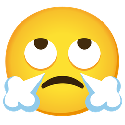 face with steam from nose and face with rolling eyes