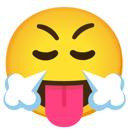 Face with steam from nose and Face with tongue