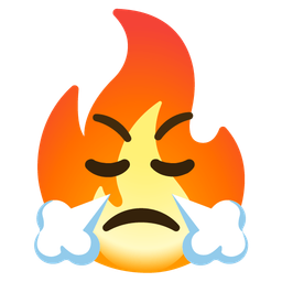 Face with steam from nose and Fire