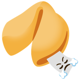 face with steam from nose and fortune cookie