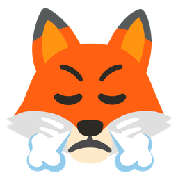 face with steam from nose and fox