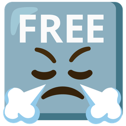 face with steam from nose and FREE button