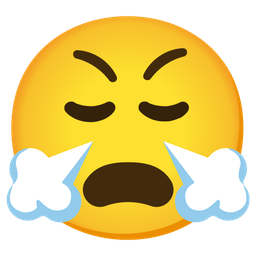 face with steam from nose and frowning face with open mouth