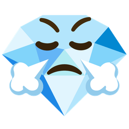 Face with steam from nose and Gem stone