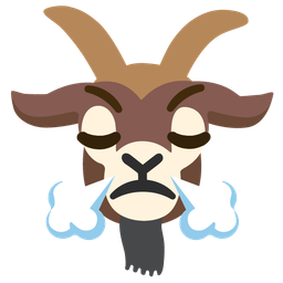 face with steam from nose and goat