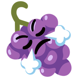 Face with steam from nose and Grapes