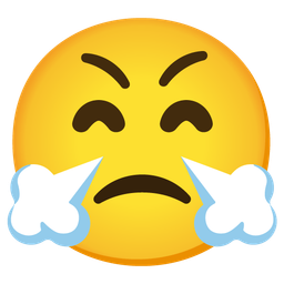 Face with steam from nose and Grinning face with smiling eyes