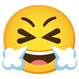 Face with steam from nose and Grinning squinting face