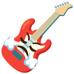 Face with steam from nose and Guitar