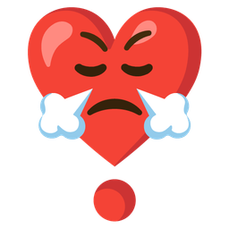 face with steam from nose and heart exclamation