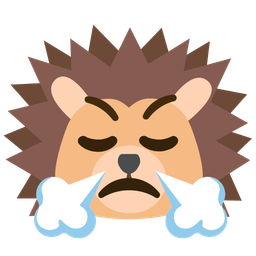 face with steam from nose and hedgehog