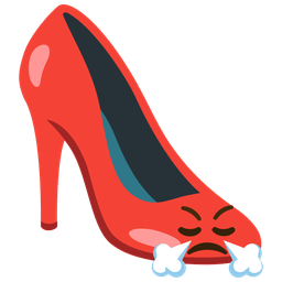 Face with steam from nose and High-heeled shoe