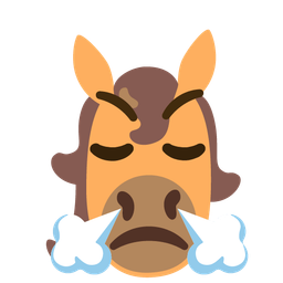 face with steam from nose and horse