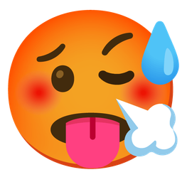 face with steam from nose and hot face