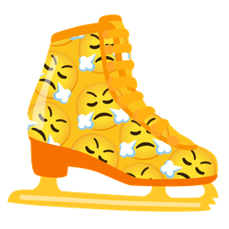 face with steam from nose and ice skate