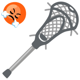 face with steam from nose and lacrosse