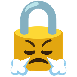 face with steam from nose and locked