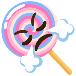 face with steam from nose and lollipop