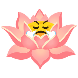 face with steam from nose and lotus